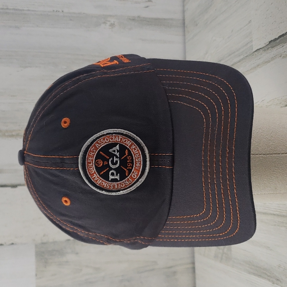 PGA gray/brown orange trim baseball golf hat cap MN PGA junior golf adjustable